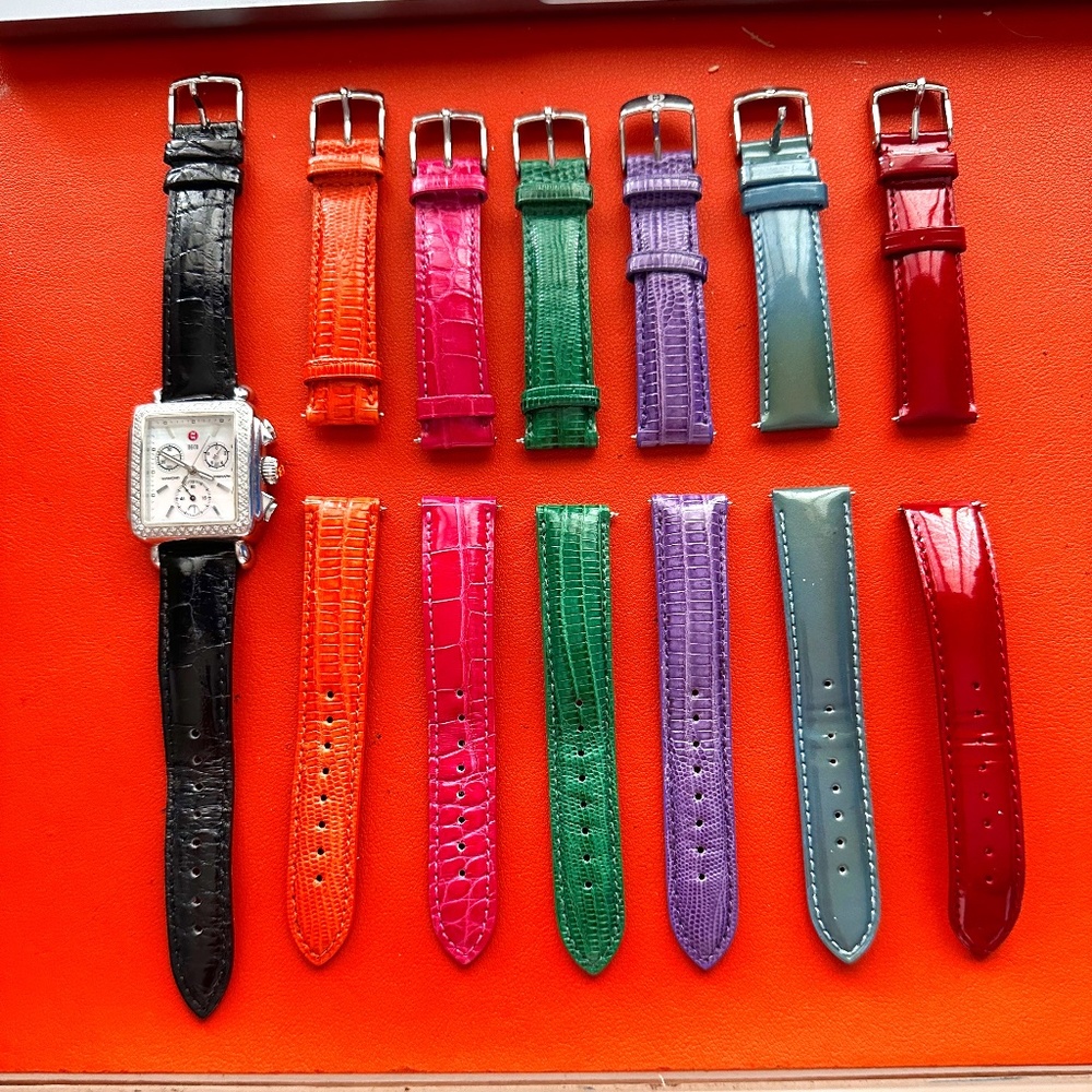 Michele Diamond Deco watch with straps